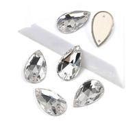 Teardrop Sew On Rhinestone Flatback Crystal Glass Strass Sewing Stones for Clothes Decoration Crystal 7x12mm 96Pcs