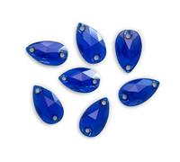 Teardrop Shape EIMASS® Sew or Glue on Resin Crystals, Flat Back Gems for Costume, Pack of 50 Crystals (17 x 28mm, Sapphire Blue)