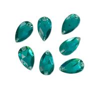 Teardrop Shape EIMASS® Sew or Glue on Resin Crystals, Flat Back Gems for Costume, Pack of 50 Crystals (17 x 28mm, Blue Zircon)