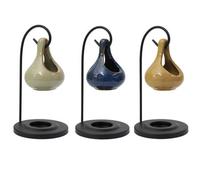 Teardrop Shape Hanging Oil Burner With Stand Ceramic Night Light Fragrance Aroma