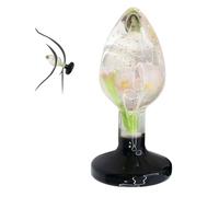 Teardrop-Shaped Buttock Training Resin Prop with Highly Transparent Embedded Preserved Flowers and A Crystal Rhinestone Non-Slip Base - Q，Pink Flowers：M