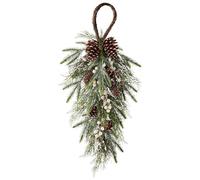 Teardrop Shaped Christmas Ornaments - Synthetic Pine Needles Teardrop | Fake Cedar White Berry Wreath Christmas Ornaments | Winter Pine Needles Decorative Swag | Decoration