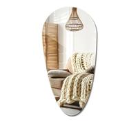 Teardrop-Shaped Frameless Wall Mirror 35x70cm (13.78x27.56 inch) | Decorative Vanity Irregular for Bathroom, Bedroom, Living Room | Modern Minimalist Wall Accent