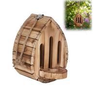 Teardrop Shaped Wooden Butterfly House, Hanging Butterfly Habitat & Feeder with Rope, Outdoor Butterflies Shelter, Weatherproof Garden Yard Decor, Butterflies House Ornament