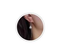Teardrop Threader Earrings Pull Through Earrings Gold Silver Thread Earrings Bar Long Earrings Tassel Chain Dangle Earrings Linear Threader Drop Earrings Simple Chain Earrings Jewelry for Women