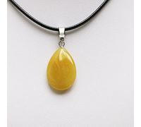 Teardrop Water Drop Opal Rock Natural Quartz Crystal Healing Chakra Stone Pendant Necklace Jewellery,Yellow Jade