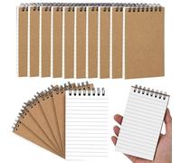 Tearmier 15Pcs A7 Pocket Notebooks, 3x5 Inch Mini Spiral Notepads with Kraft Cover, Small Lined Memo Pads for School, Office, Journaling (100 Pages/50 Sheets)