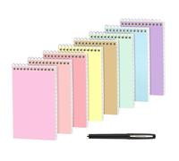 Tearmier Small Notepads Holder Set, 8 Pieces Pocket Notepad Holder With 1Pen, 12.7 * 7.6cm Spiral Notebooks Memo Book White Small Notepads, College Ruled Lined Paper Notepads