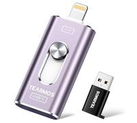 TEARMOS 256GB Photo Stick for iPhone Flash Drive, Memory Stick Phone Storage for Photos and Videos Files Backup, Compatible with iPhone iPad Android PC, Plug & Play, No App Required (Purple)