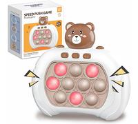 TeaRoo Quick Pop Game Fidget Toys Pro for Kids Adults, Handheld Game Fast Puzzle Game Machine, Push Bubble Stress Toy, Relief Party Favors (Brown Bear)