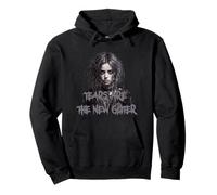 Tears Are The New, Distressed Gothic Emo Pullover Hoodie