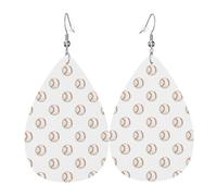 Tears Drop Down Ears Pendant Leather Earringsbaseball White Brown Christmas Halloween Woman Fashion Gifts Party Dangle Women Friends Wedding