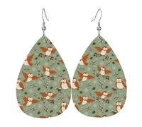 Tears Drop Down Ears Pendant Leather Earringsbirds Branches Snowflakes Christmas Halloween Woman Fashion Gifts Party Dangle Women Friends Wedding