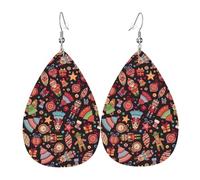 Tears Drop Down Ears Pendant Leather Earringschristmas Colorful Gifts Christmas Halloween Woman Fashion Gifts Party Dangle Women Friends Wedding