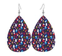 Tears Drop Down Ears Pendant Leather Earringschristmas Is Colorful And Joyful Christmas Halloween Woman Fashion Gifts Party Dangle Women Friends Wedding