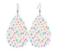 Tears Drop Down Ears Pendant Leather Earringscolorful Balloons Are Simple Christmas Halloween Woman Fashion Gifts Party Dangle Women Friends Wedding