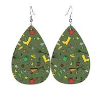 Tears Drop Down Ears Pendant Leather Earringscolorful Cartoon Garden Christmas Halloween Woman Fashion Gifts Party Dangle Women Friends Wedding