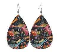 Tears Drop Down Ears Pendant Leather Earringscolorful Fantasy World Christmas Halloween Woman Fashion Gifts Party Dangle Women Friends Wedding