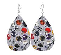 Tears Drop Down Ears Pendant Leather Earringscolorful Helmet Cartoon Christmas Halloween Woman Fashion Gifts Party Dangle Women Friends Wedding