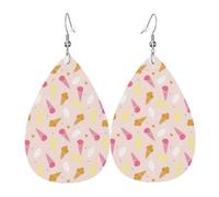 Tears Drop Down Ears Pendant Leather Earringscolorful Ice Cream Popsicles Christmas Halloween Woman Fashion Gifts Party Dangle Women Friends Wedding