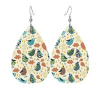 Tears Drop Down Ears Pendant Leather Earringscolorful Little Bird Christmas Halloween Woman Fashion Gifts Party Dangle Women Friends Wedding