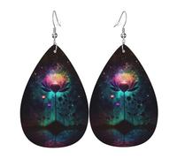 Tears Drop Down Ears Pendant Leather Earringscolorful Lotus Christmas Halloween Woman Fashion Gifts Party Dangle Women Friends Wedding