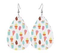 Tears Drop Down Ears Pendant Leather Earringscolorful Summer Ice Cream Christmas Halloween Woman Fashion Gifts Party Dangle Women Friends Wedding