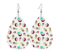 Tears Drop Down Ears Pendant Leather Earringscolorful Summer Ice Cream Christmas Halloween Woman Fashion Gifts Party Dangle Women Friends Wedding