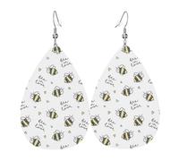 Tears Drop Down Ears Pendant Leather Earringscute Flying Bee Christmas Halloween Woman Fashion Gifts Party Dangle Women Friends Wedding