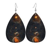 Tears Drop Down Ears Pendant Leather Earringsdeep Space And Time Christmas Halloween Woman Fashion Gifts Party Dangle Women Friends Wedding