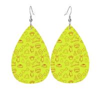 Tears Drop Down Ears Pendant Leather Earringsdog Food Bones Christmas Halloween Woman Fashion Gifts Party Dangle Women Friends Wedding