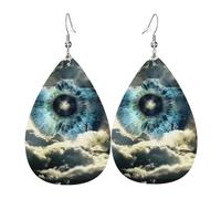 Tears Drop Down Ears Pendant Leather Earringseyes Cosmic Clouds Christmas Halloween Woman Fashion Gifts Party Dangle Women Friends Wedding