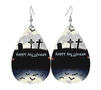 Tears Drop Down Ears Pendant Leather Earringshalloween Dark Graves Christmas Halloween Woman Fashion Gifts Party Dangle Women Friends Wedding