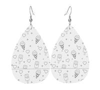 Tears Drop Down Ears Pendant Leather Earringsice Cream Ice Cream Love Christmas Halloween Woman Fashion Gifts Party Dangle Women Friends Wedding