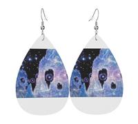 Tears Drop Down Ears Pendant Leather Earringsjigsaw Mountain Blue Christmas Halloween Woman Fashion Gifts Party Dangle Women Friends Wedding