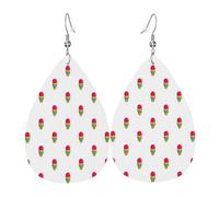 Tears Drop Down Ears Pendant Leather Earringsneat Colored Ice Cream Christmas Halloween Woman Fashion Gifts Party Dangle Women Friends Wedding
