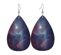 Tears Drop Down Ears Pendant Leather Earringsnebula Color Universe Christmas Halloween Woman Fashion Gifts Party Dangle Women Friends Wedding