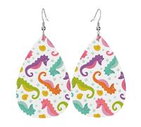 Tears Drop Down Ears Pendant Leather Earringsocean Seahorse Animal Christmas Halloween Woman Fashion Gifts Party Dangle Women Friends Wedding