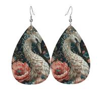 Tears Drop Down Ears Pendant Leather Earringspeacock Flower Is Beautiful Christmas Halloween Woman Fashion Gifts Party Dangle Women Friends Wedding