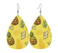 Tears Drop Down Ears Pendant Leather Earringspineapple Yellow Simple Christmas Halloween Woman Fashion Gifts Party Dangle Women Friends Wedding