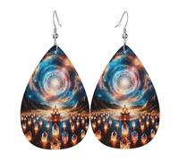 Tears Drop Down Ears Pendant Leather Earringspractice The Golden Universe Christmas Halloween Woman Fashion Gifts Party Dangle Women Friends Wedding