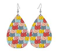 Tears Drop Down Ears Pendant Leather Earringspuppies Are Cute And Colorful Christmas Halloween Woman Fashion Gifts Party Dangle Women Friends Wedding