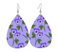 Tears Drop Down Ears Pendant Leather Earringspurple Flowers Are Beautiful Christmas Halloween Woman Fashion Gifts Party Dangle Women Friends Wedding