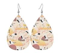 Tears Drop Down Ears Pendant Leather Earringsreed Crane Christmas Halloween Woman Fashion Gifts Party Dangle Women Friends Wedding