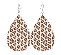 Tears Drop Down Ears Pendant Leather Earringsrugby Brown White Christmas Halloween Woman Fashion Gifts Party Dangle Women Friends Wedding