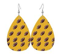 Tears Drop Down Ears Pendant Leather Earringsrugby Brown Yellow Christmas Halloween Woman Fashion Gifts Party Dangle Women Friends Wedding