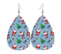 Tears Drop Down Ears Pendant Leather Earringssanta Claus Christmas Tree Christmas Halloween Woman Fashion Gifts Party Dangle Women Friends Wedding