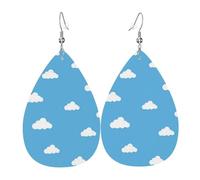 Tears Drop Down Ears Pendant Leather Earringssimple Blue Sky Christmas Halloween Woman Fashion Gifts Party Dangle Women Friends Wedding