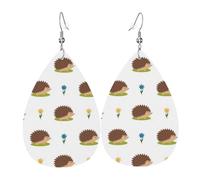 Tears Drop Down Ears Pendant Leather Earringssimple Hedgehog Brown Christmas Halloween Woman Fashion Gifts Party Dangle Women Friends Wedding