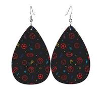 Tears Drop Down Ears Pendant Leather Earringssports Balls In The Sun9 Christmas Halloween Woman Fashion Gifts Party Dangle Women Friends Wedding